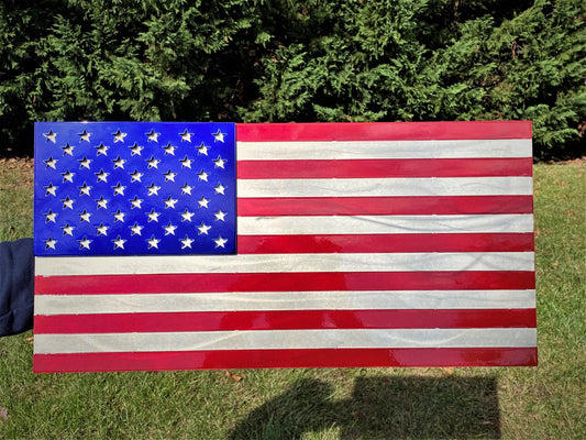 US FLAG - Red, Blue, and Steel