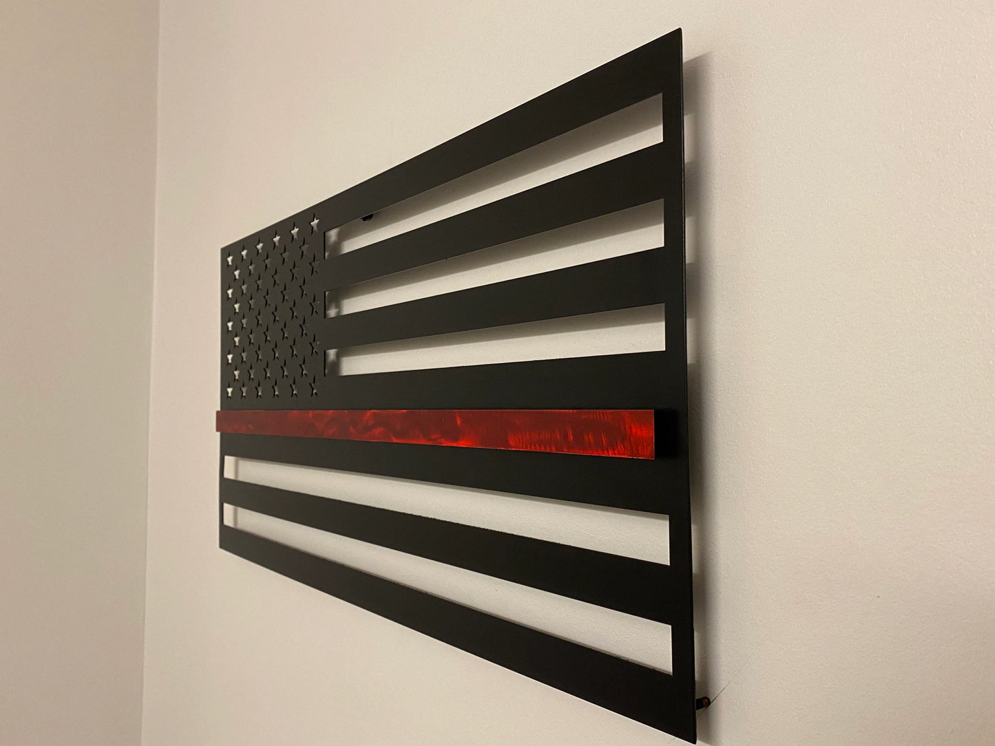 First Responder Metal American Flag: Thin Line, Indoor/Outdoor
