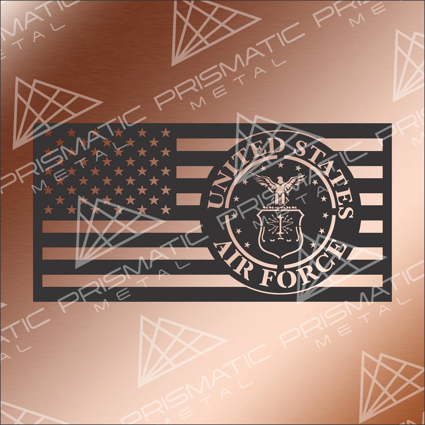 USAF American Flag Metal Wall Art: Patriotic Indoor/Outdoor Sign