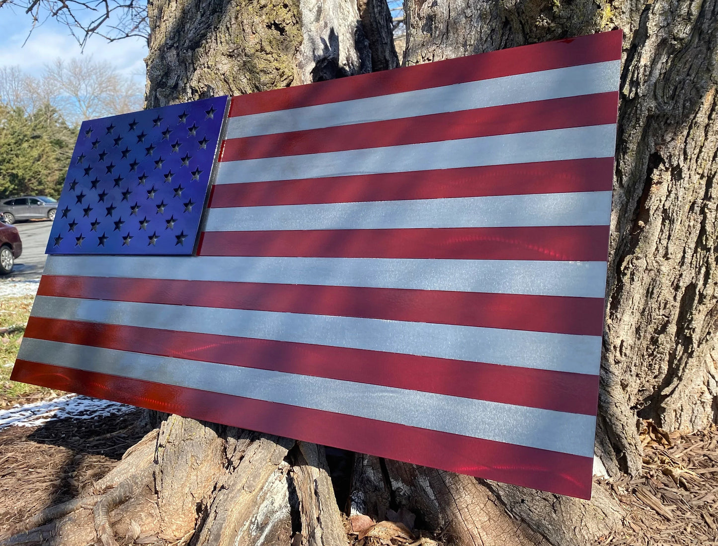 US FLAG - Red, Blue, and Steel