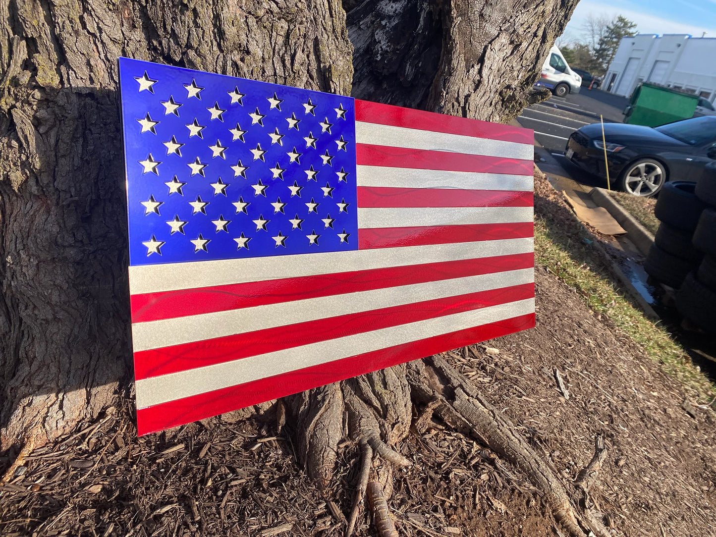 US FLAG - Red, Blue, and Steel