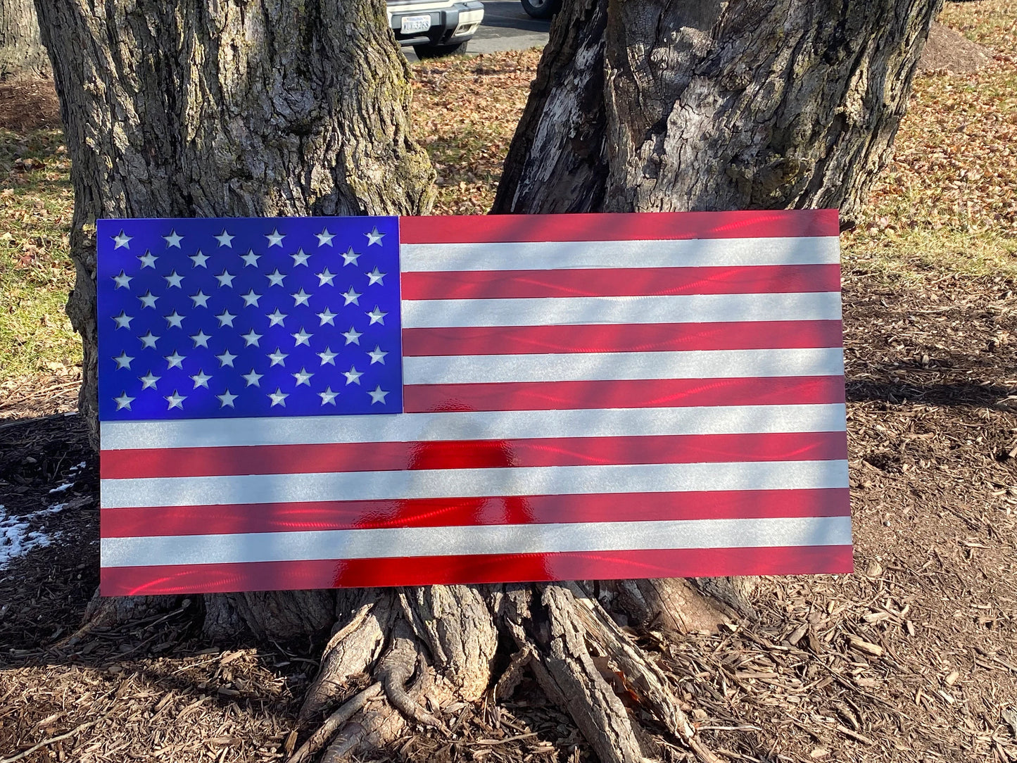 US FLAG - Red, Blue, and Steel
